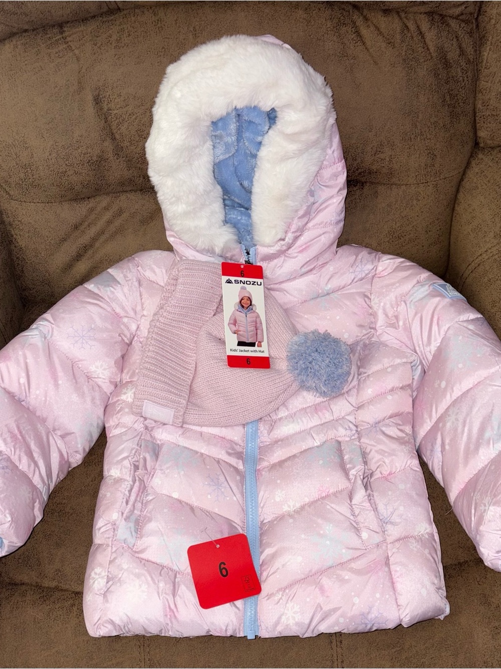 Snozu Kids Winter Hooded Coat with Beanie - Size 6 - NWT